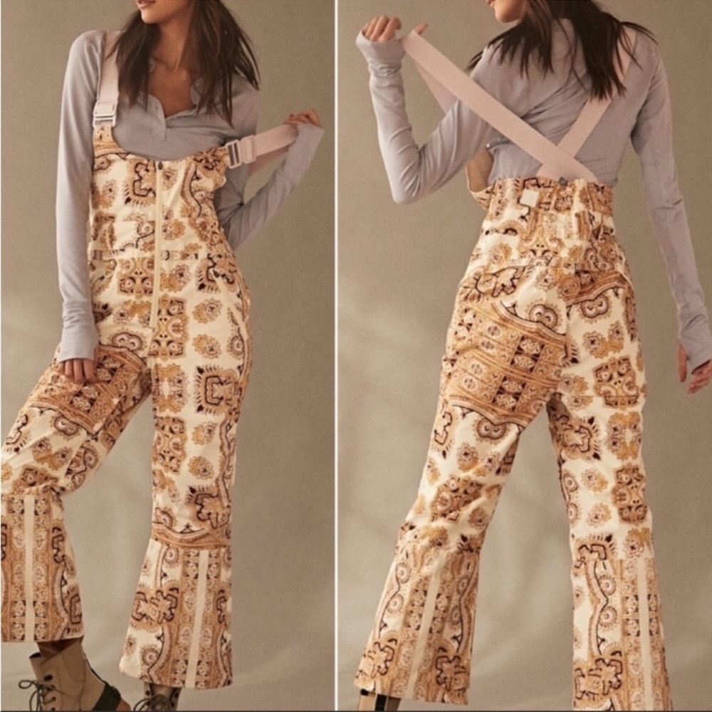 Free People Alpine Glow Printed Snow Bib XS